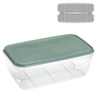 Food Container Rectangular Deep with Rack 5,5 lt
