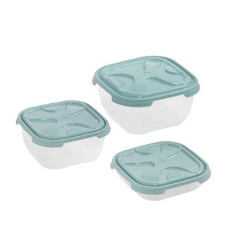 Food Container Fresco Square 3 pcs set 0,55 - 1,1 - 2,1 lt