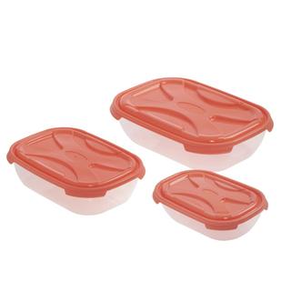 Food Container Fresco Rectangular 3 pcs set 0,5 - 1,2 - 2,1 lt